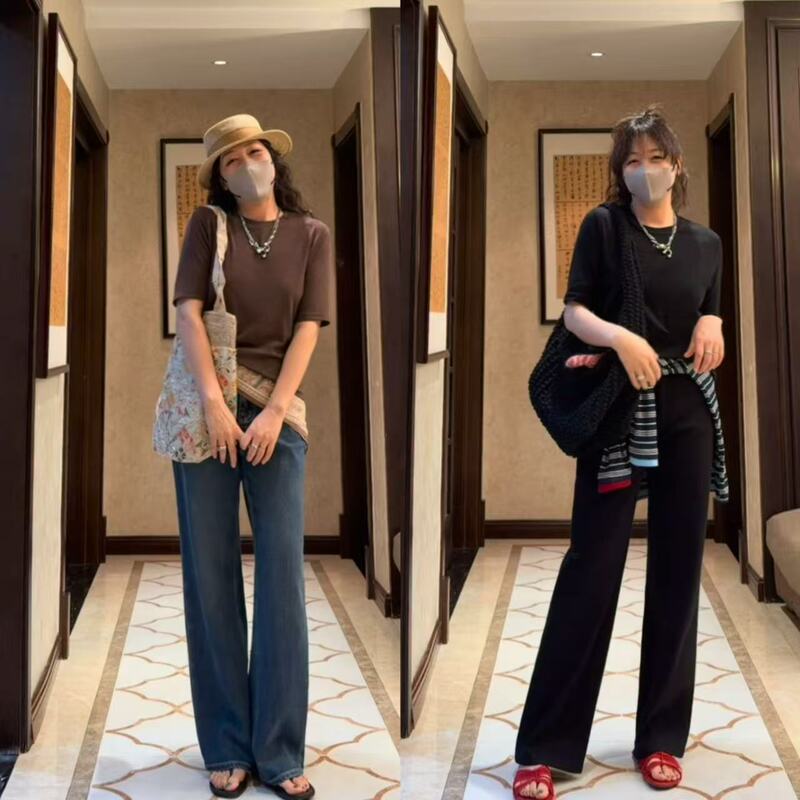 26 Autumn/Winter Lycra Double-Core Structure Four-Way Stretch Slimming and Height-Enhancing Odorless Straight-Leg Denim Pants