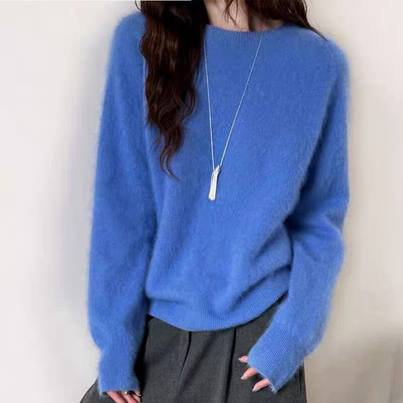 10.11/Lanqian Casual Chat~Silk, Sheep Wool, and Cashmere Blend Lazy and Relaxed Knit Sweater 10.11/Lanqian Casual Chat~Silk, Sheep Wool, and Cashmere Blend Lazy and Relaxed Knit Sweater