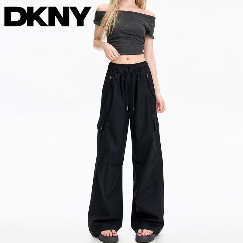 DKNY Black Cargo Pants for Women, 2026 New Autumn Style, Loose Fit, Slimming, Cool and Stylish, Quick-Drying Pants DKNY Black Cargo Pants for Women, 2026 New Autumn Style, Loose Fit, Slimming, Cool and Stylish, Quick-Drying Pants
