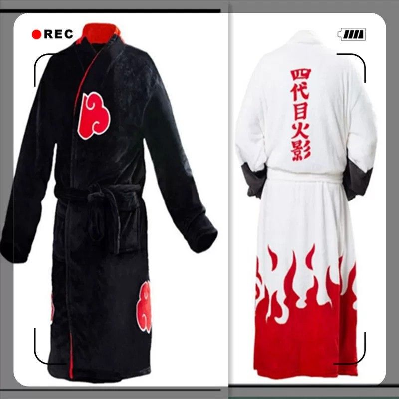 Men's Pajamas and Bathrobes for Autumn and Winter, Akatsuki Organization, Red Cloud, Big Mouth Fish, Naruto Fourth Hokage, Flannel Bathrobe Men's Pajamas and Bathrobes for Autumn and Winter, Akatsuki Organization, Red Cloud, Big Mouth Fish, Naruto Fourth Hokage, Flannel Bathrobe