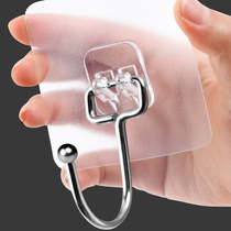 Hook strong adhesive non-incognito sticker wall punch-free stainless steel kitchen door rear load-bearing suction cup wall hanging large sticky hook
