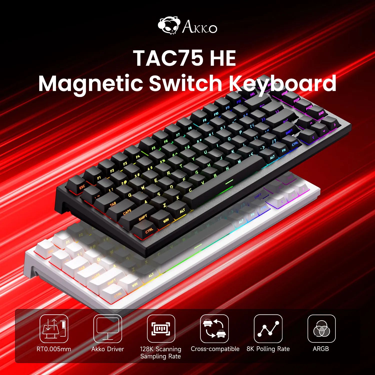 Механическая клавиатура Akko TAC75 HE с магнитным переключателем 75% Rapid