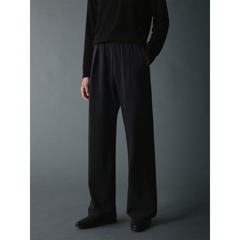 Kansue / Japanese Teijin Strong Twist Matte Satin Smooth and Silky Wrinkle-Resistant Sweatpants and Dress Pants