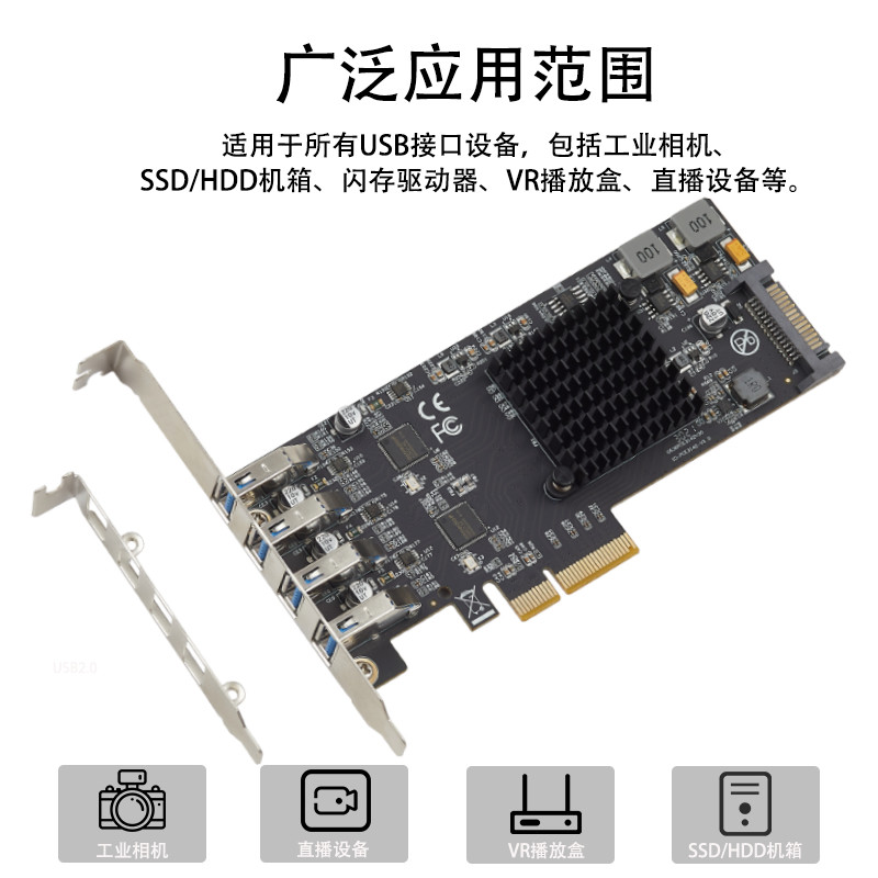Карта расширения LeXuan PCI-E to 4-port USB 3.2 Gen2 (10Gbps x4)