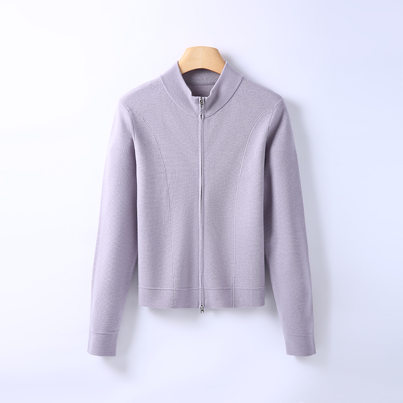 Autumn and Winter Double Zipper Slim Fit Knitted Cardigan A076901 Autumn and Winter Double Zipper Slim Fit Knitted Cardigan A076901
