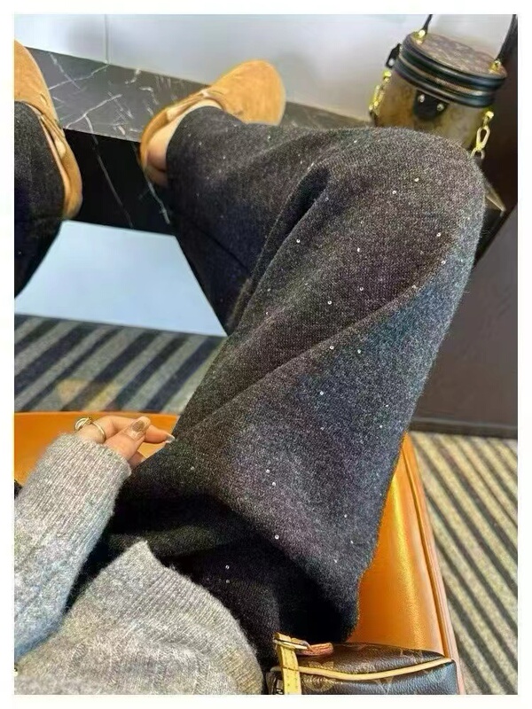 Explosive Starry Sky Scimitar Wide-Leg Pants - Draped, Stylish, Thickened, No Fleece ~ H13 10.16