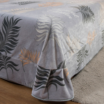 Coral velvet sheet single piece thickened warm crystal milk flannel blanket sheet Sheet 1 5 1 8m winter plus Velvet