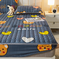 Thickened warm flannel bed hats 2021 new coral milk velvet bedcover single piece cotton non-slip mattress cover