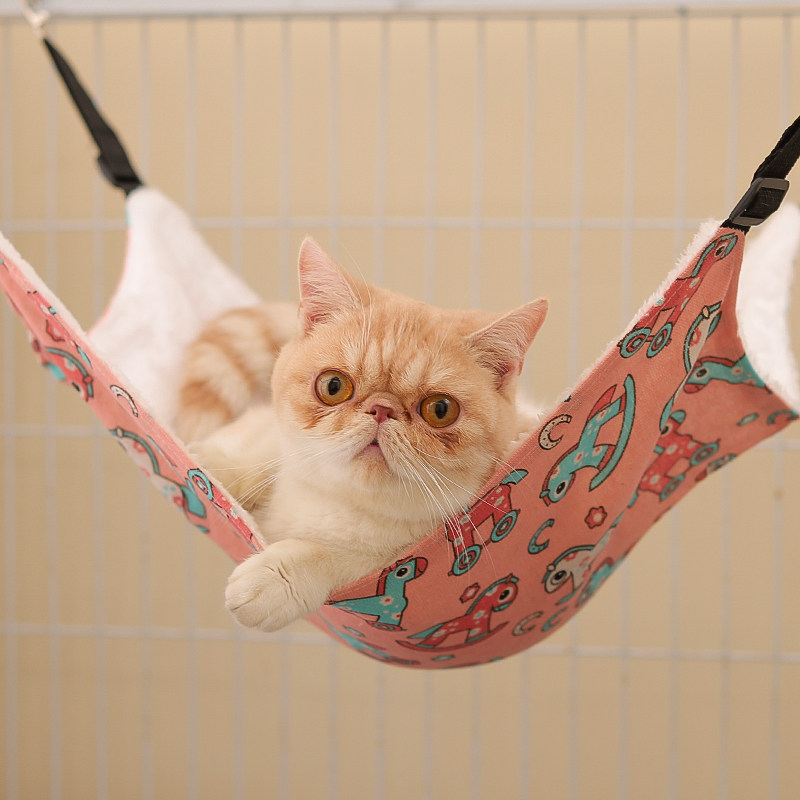 Cat Hammock Hanging Suspended Cage With Hanging Nest Winter Double Layer Plus Suede Cat Basket Cat Nest for Pet Supplies