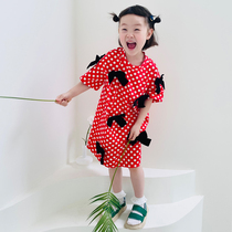 Childrens dress girl princess dress baby dress with dress summer 2021 new ocean qi children child skirt pure cotton 21635