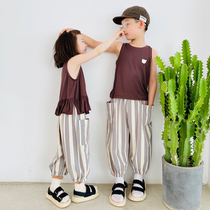 imakokoni original pants male and female children long pants summer clothing 2021 children new casual anti-mosquito pants 21619