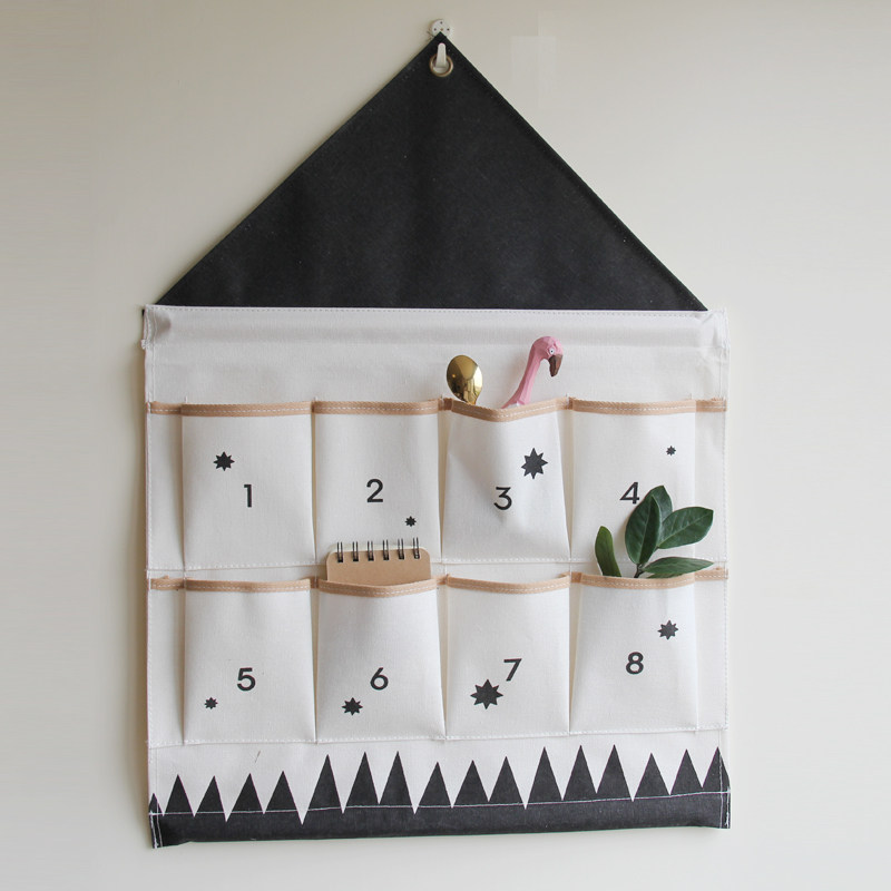 New Nordic ins electric meter box shelter decorated with children's room hanging bag large cashier bag wall hanging debris bag multiple pockets