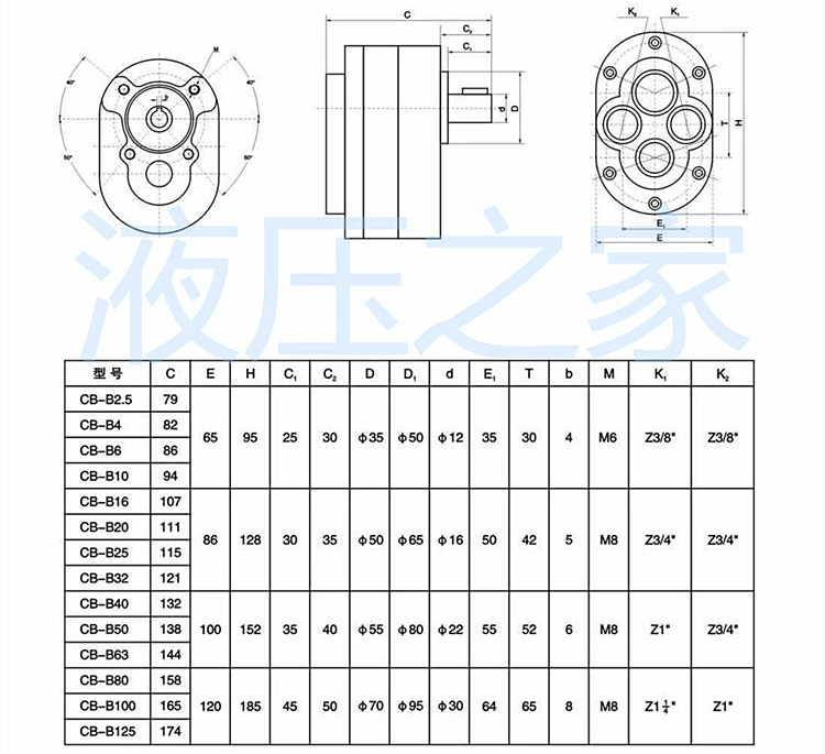 bơm tay thủy lực Bơm bánh răng thủy lực CB-B6 B10 B16 B20 B25 B32 B40 B50 B63 B80 Bơm dầu cơ khí bơm thủy lực xe nâng toyota bơm thủy lực mini