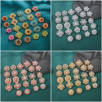 24-Piece Brooch Set, Popular Cross-Border Trade Item, Alloy Rhinestone Fixed Anti-Exposure Pin, Mini Corsage