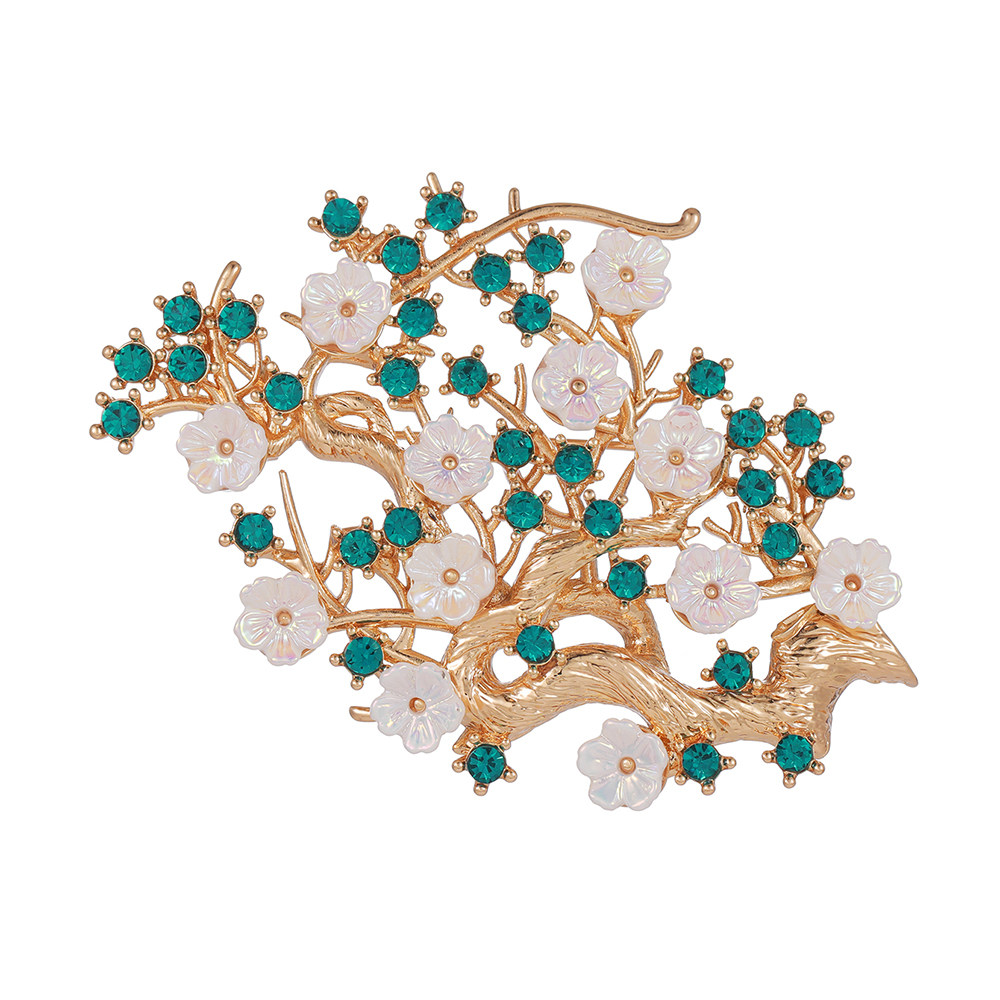 New Exquisite Small Flower Tree Brooch, Niche Design, Light Luxury, Elegant and Grand, Suit Corsage, High-End Dress Accessory