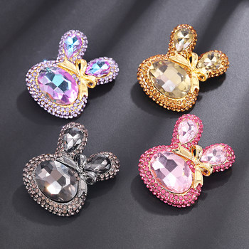Cute Bow Rabbit Head Brooch Cartoon Fashion Clothing Accessory Safety Pin Coat Anti-Exposure Exquisite Corsage