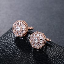 High Quality Zircon Cuff men Business Banquet Fast-lined Sleeves Sleeves Nail Suit Neckline Decorative Buttoned Accessories