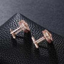High-end fashion round zircon cufflinks formal French shirt cuffs cuff sleeves for men and women general color protection