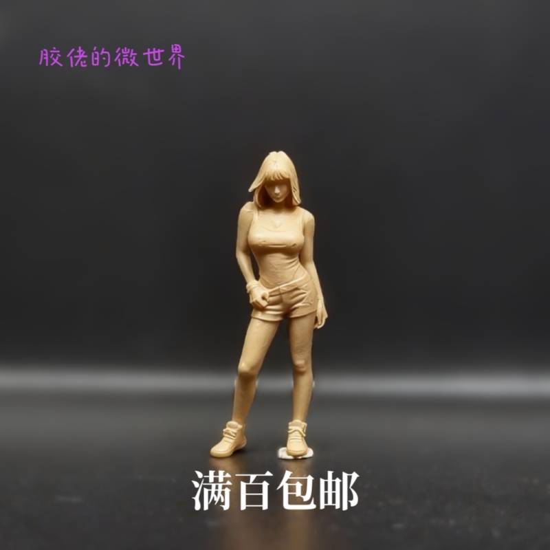 1/64 Miniature Model High-Precision White Mold Printed Figure with Thong Underwear Hot Girl Ws1-16