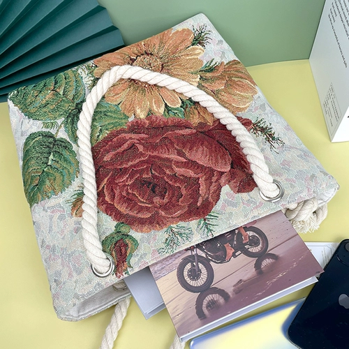 Двусторонная сумка на одно плечо, вместительный и большой шоппер для матери и ребенка, с вышивкой