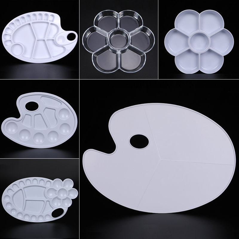 Culvert Indian Color Palette Third-tier Color Palette Fine Arts Students With Oil Painting Paint Pan Transparent Water Powder Round Acrylic Painting Children Propylene Country Painting Watercolor Plum Blossom Large Plastic Drawing Plate