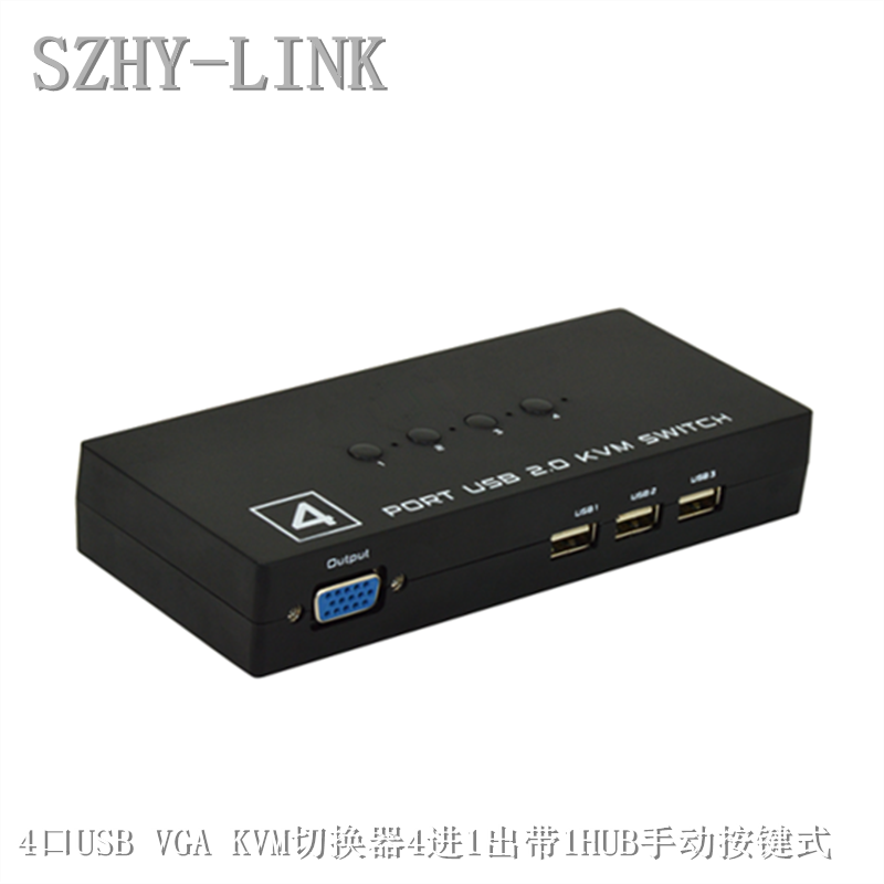 SZHY-LINK 4CH USB VGA KVM Switch Sharer 4 in 1 out with HUB video VGA switcher