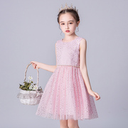 Mùa hè ăn mặc cô gái ăn mặc 2020 mới Pony Thun sienne váy biểu diễn cô bé mùa hè công chúa váy.