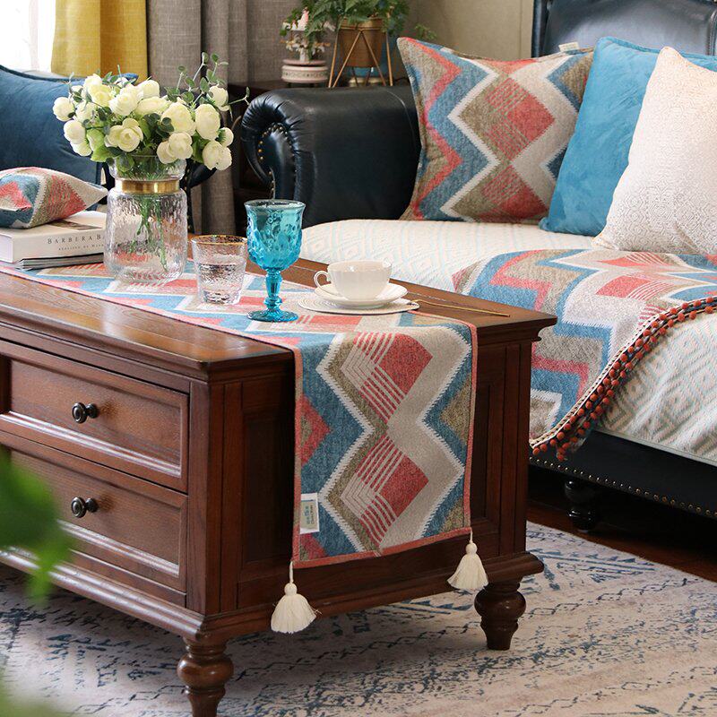 Modern Minimalist Table Flags American Living Room Tea Table Cloth Rectangular Striped Dining Table Mat Cloth TV Cabinet Geb Custom-Taobao