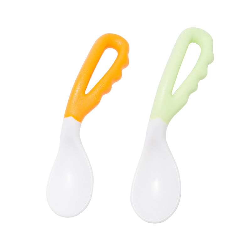 Baby elephant colorful baby spoon baby soup spoon newborn children learn to eat training tableware elbow 1-2-3 and a half years old