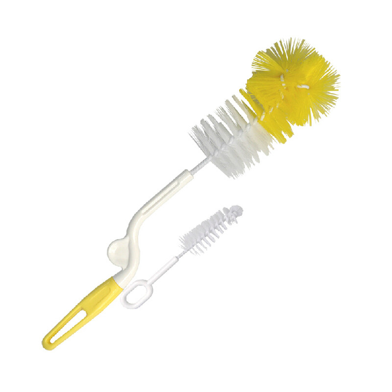 Baby elephant colorful BF2202 nylon bottle brush pacifier brush set baby wash bottle brush can be rotated