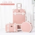 Vali retro nữ vali da xe đẩy vali bánh phổ thông bánh xe nhỏ hộp nội trú 20 inch hộp mật khẩu Va li