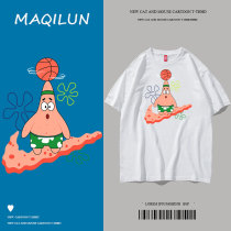 MAQILUN MAQILUN summer pure cotton short-sleeved T-shirt mens loose half-sleeve round neck white mens top trend