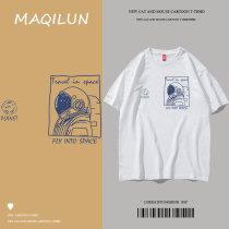 MAQILUN MAQILUN new summer pure cotton short-sleeved T-shirt men loose tide brand wild round neck half sleeve men