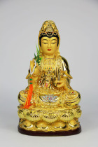 Wenli Buddha with solemn Buddha statue camphor wood carving Fuzhou Jinguanyin Bodhisattva Buddha statue 8 10 12 16