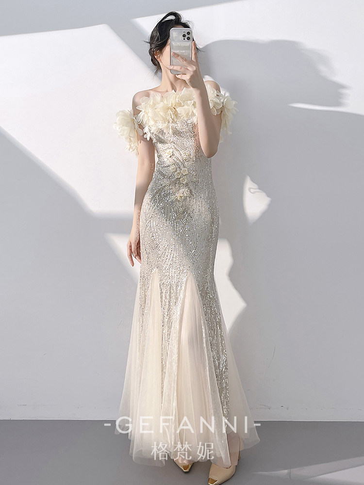 champagne prom dresses 2023 Detachable Skirt Prom Dress, Champagne Prom Dress, Sparkly Prom Dress, Beaded Prom Dress, Elegant Prom Dress, Prom Gown, Vestido de Fiesta, 2023