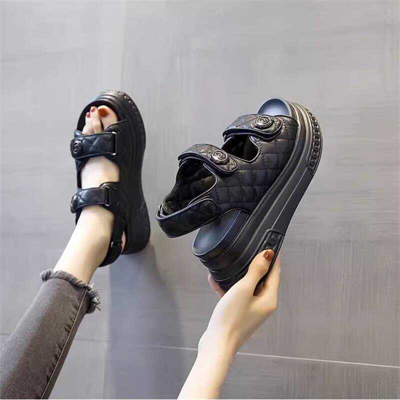 Trendy European Style Chanel-Inspired Platform Sandals for Women, Fashionable Summer 2026 New High-Heeled Sandals