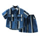 Boys' suit new summer Korean striped shirt children's clothing children's summer casual fashion street two-piece trend