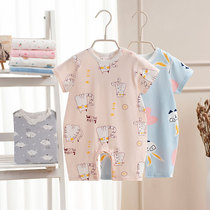 Baby One-piece Clothes Summer Short Sleeves Pure Cotton Men And Women Baby Summer Clothing Early Newborns Sleeping Clothes Summer Thin khaclothes
