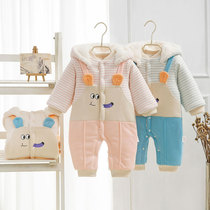 Baby clothes Winter thickened one-piece clothes for men and women Warm Khays Plus Suede Pure Cotton Newborns Out of the clothes