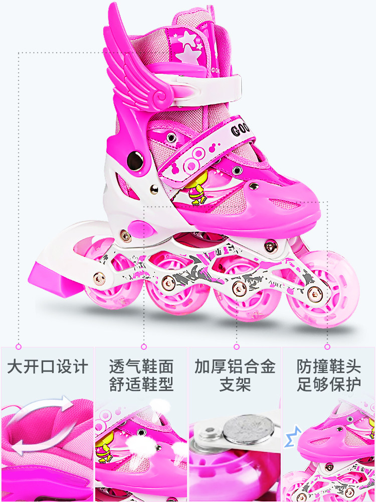 Children's Roller Skates Full Set for Boys and Girls, Inline Skates for Kids, Adjustable for Beginners