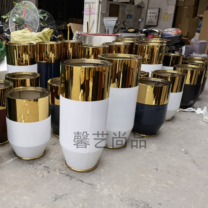 Stainless steel vase double color flower landing metal flowerpot Metal Vase Swing Vase Swing Vase New Modern