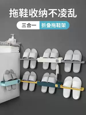 Bathroom shoe rack wall hanging hanging powder room non-perforated shoe rack toilet door small storage simple storage rack