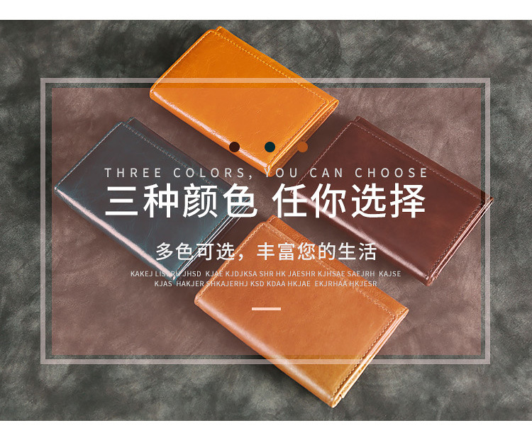 Thẻ da ngắn gói nhiều thẻ điên ngựa đón túi nam và nữ chủ thẻ kinh doanh retro giấy phép lái xe bằng da - Chủ thẻ túi cầm tay nam
