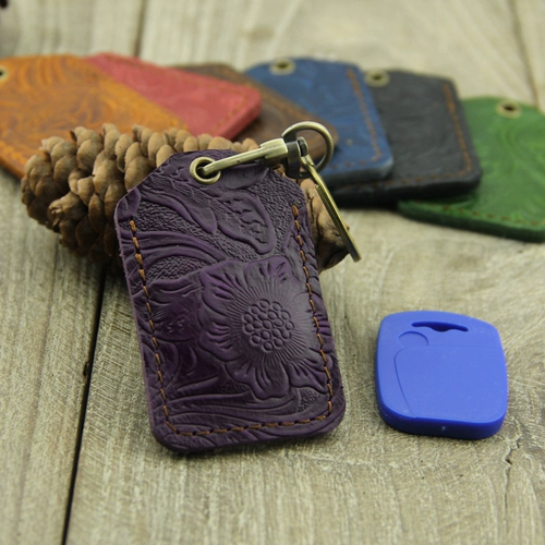 Кожаный маленький картхолдер ручной работы, защитный чехол, брелок, для удостоверения личности