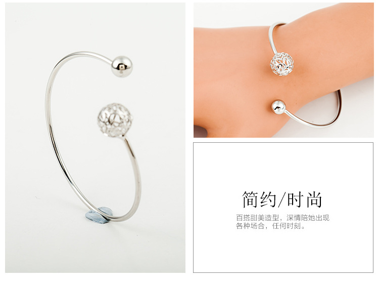 Thời trang hàn quốc mới cá tính đơn giản thời trang hình học mở ladies bracelet hollow flower bóng vòng đeo tay