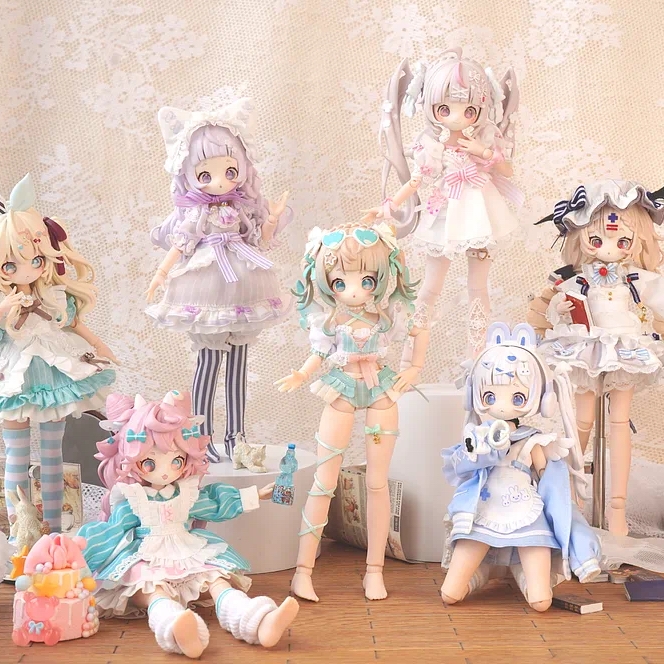 本物のWanmeng SugaryGirls BJDアクションフィギュアの最初のバッチonemore8ポイントMJDトレンディなブラインドボックスの装飾品