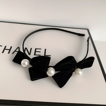 Pearl bow hair band elegant exquisite high-end high-end super fairy hair accessories 2021 new trendy headdress