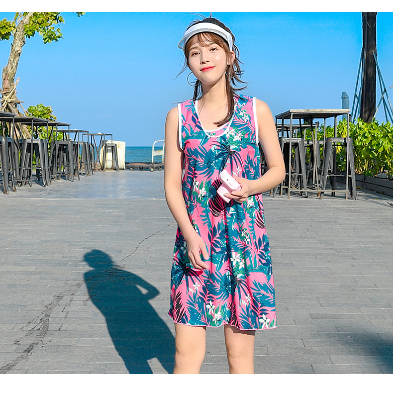 2019 phẳng góc bikini bikini áo tắm nữ thể thao áo dài bãi biển Hàn Quốc quần áo bảo thủ kỳ nghỉ bơi - Bikinis bộ đồ tắm biển nữ