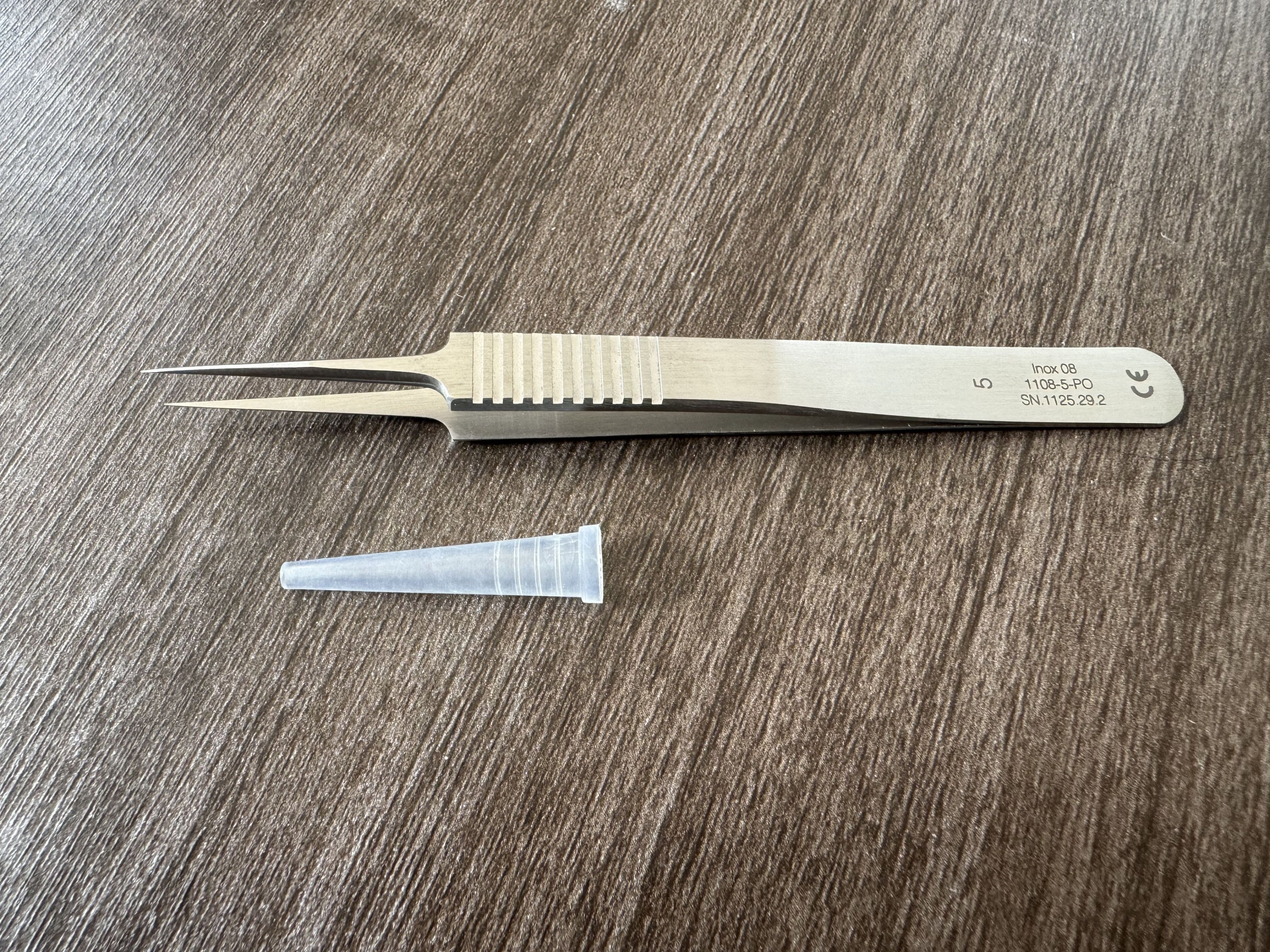 瑞士Dumont镊子1108-5-PO  实验室动物解剖带防滑齿5号镊子0.10mm