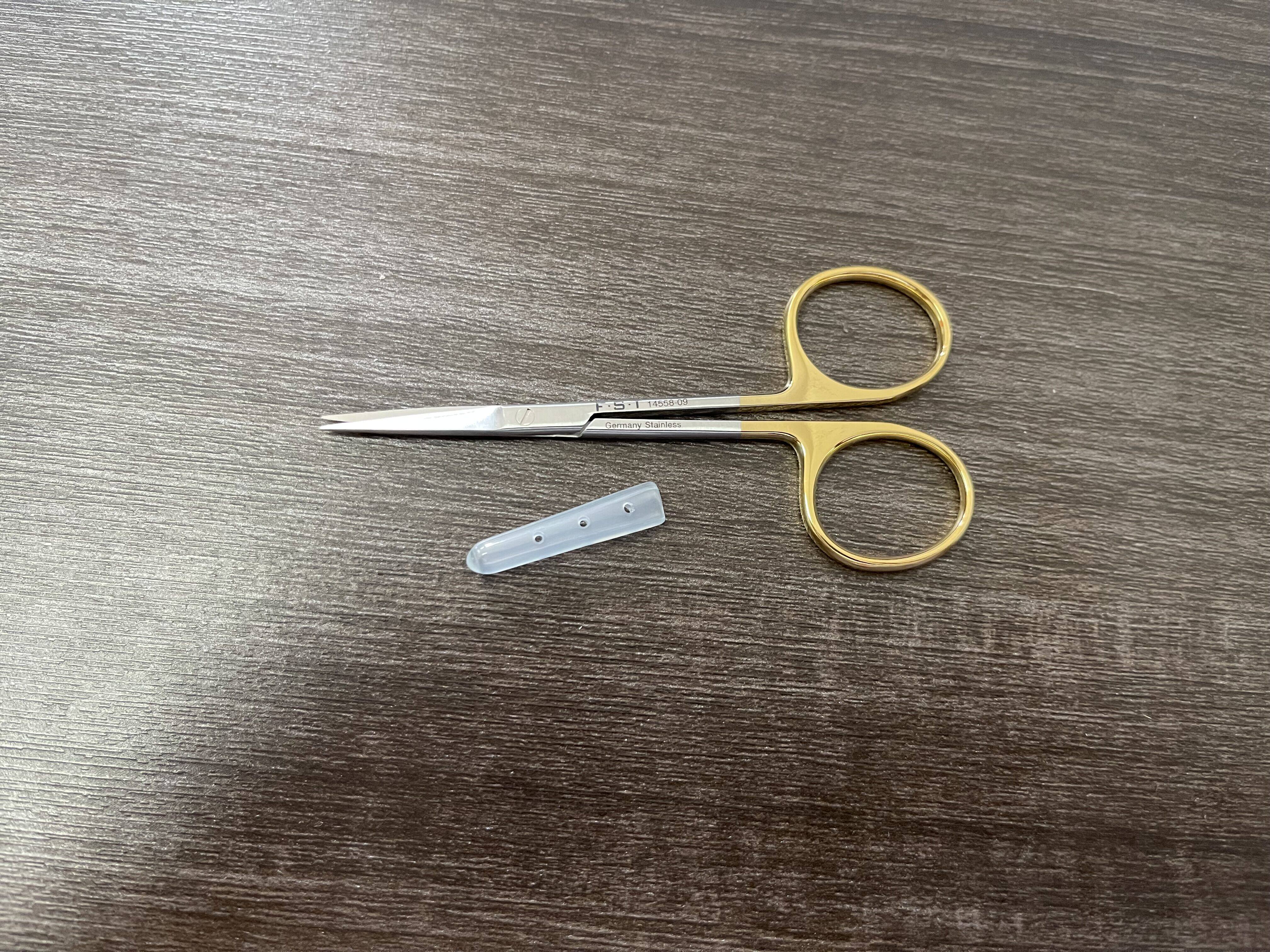 FST剪刀14558-09 镀金手柄锋利动物解剖剪 FST剪刀14559-09
